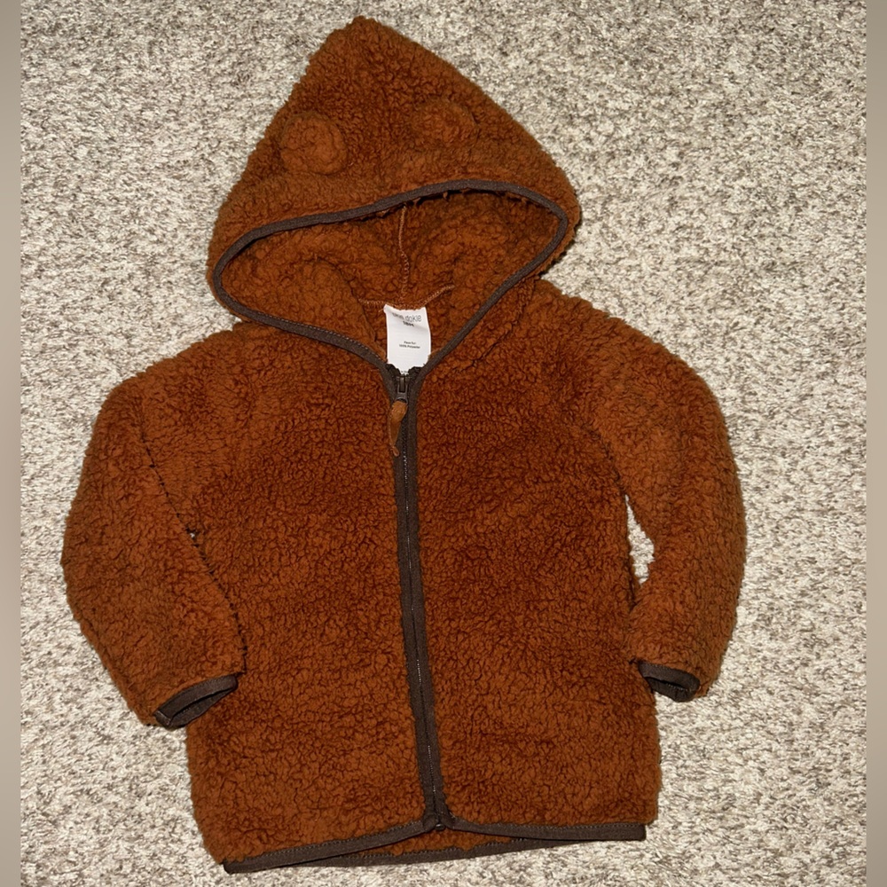 Okie Dokie Warm Brown Fuzzy Bear Hoodie